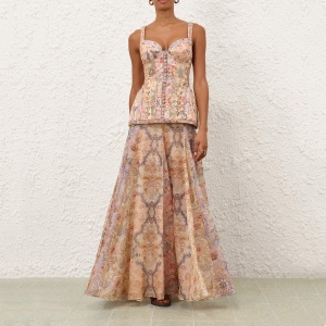 zimmermann the rebellion corded maxi dress in spliced floral